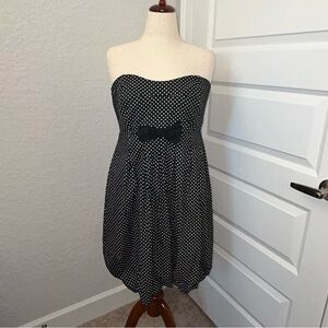 torrid Black with White Polka Dot Strapless Bubble Dress